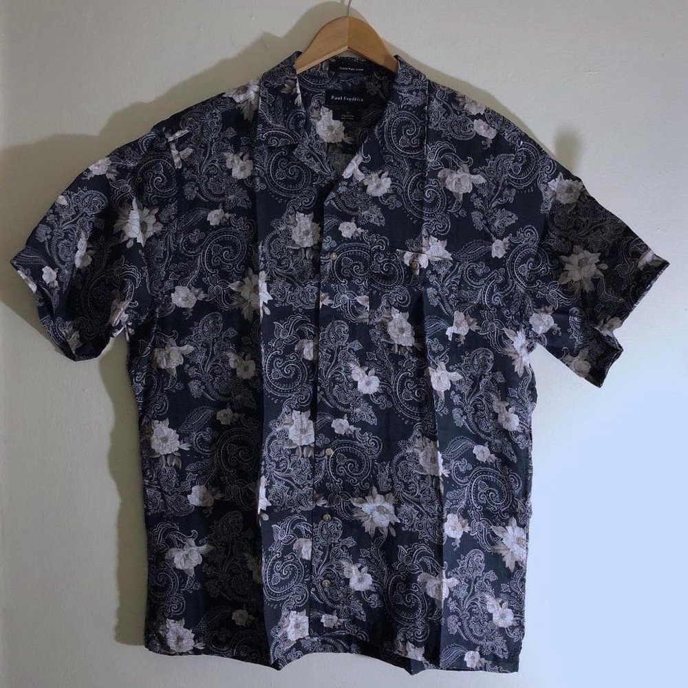 PAUL FREDERICK Men’s Linen Casual Shirt Classic Fit Size L